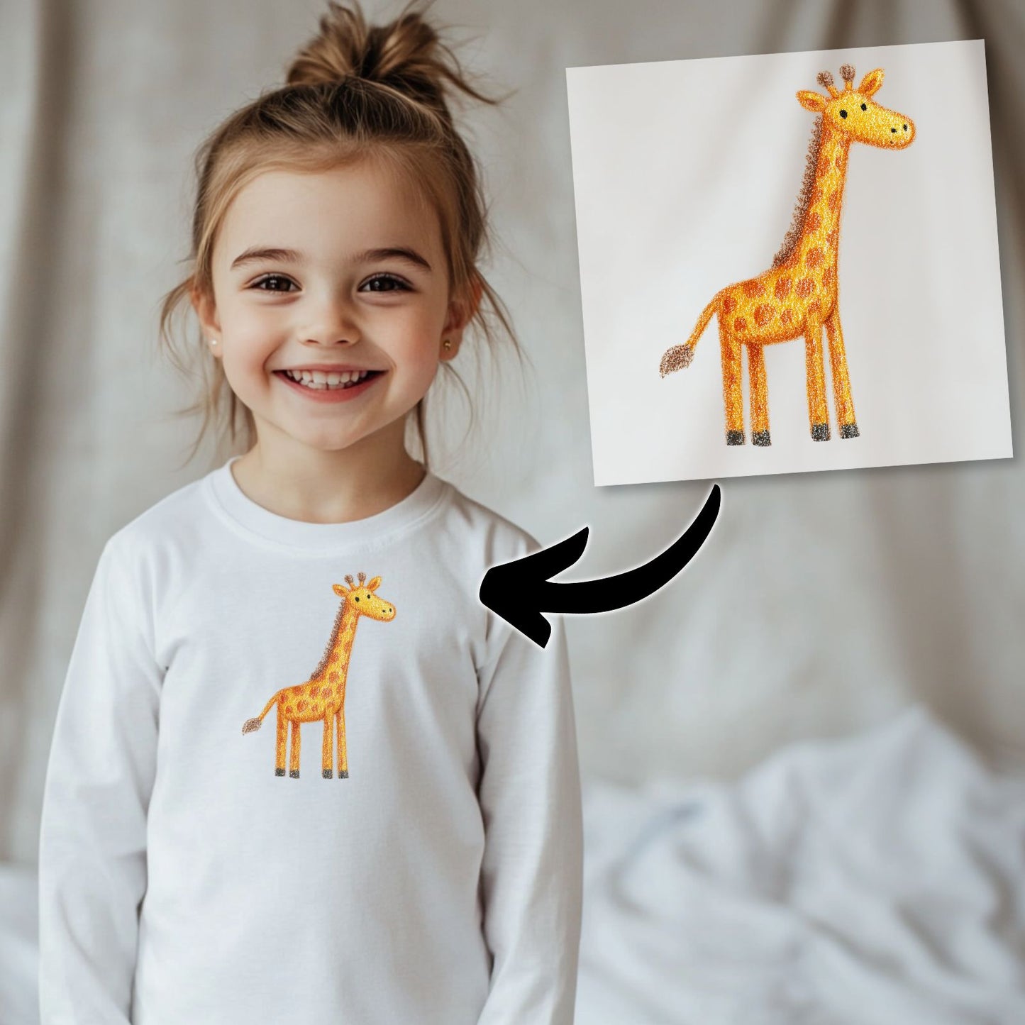 Bügelbild Süße Giraffe