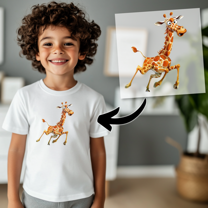 Lustige Giraffe Bügelbild