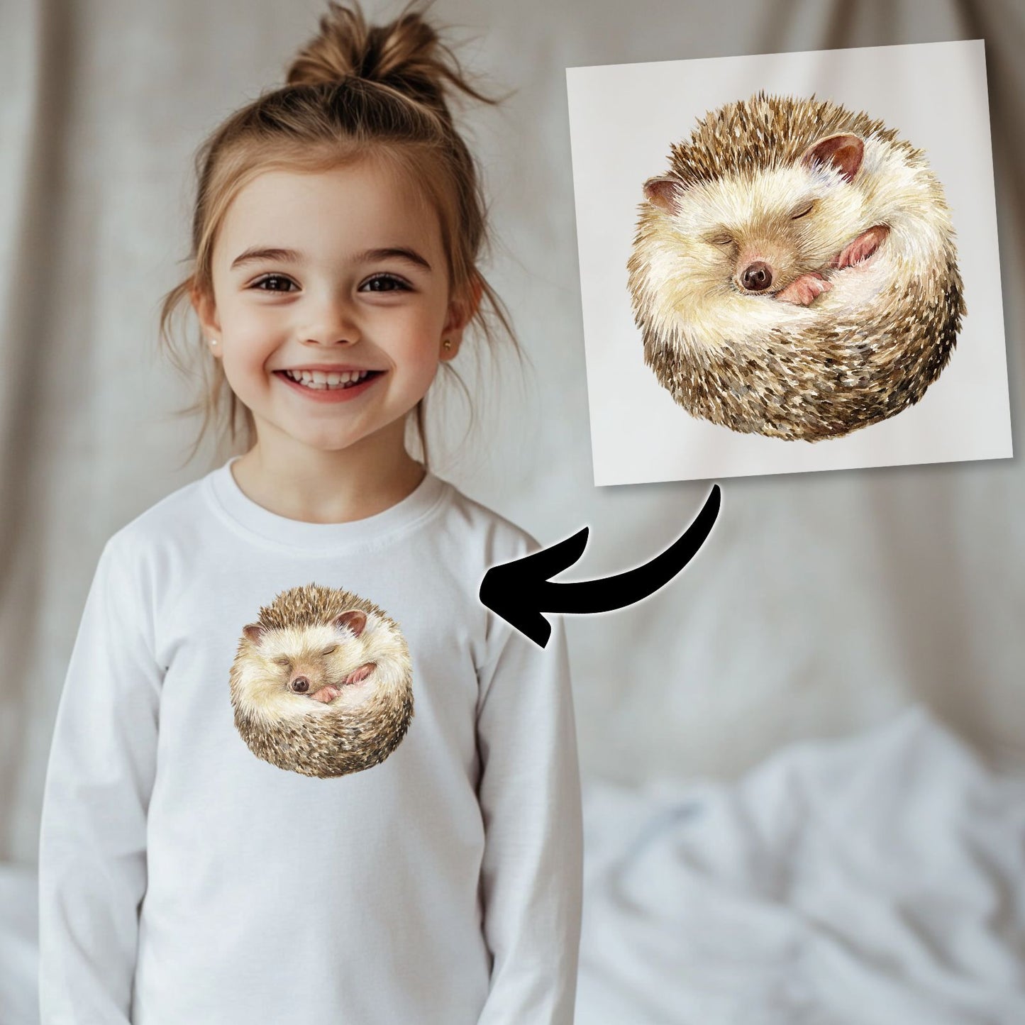 Igel am Schlafen Bügelbild