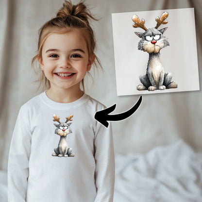 Weihnachtskatze Bügelbild