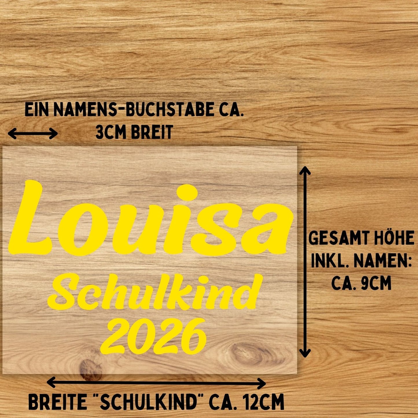 Schulkind 2026 mit Name, Personalisiertes Bügelbild