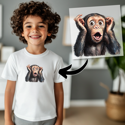 Lustiger Affe Bügelbild