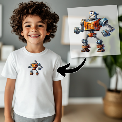 Lustiger Roboter Bügelbild