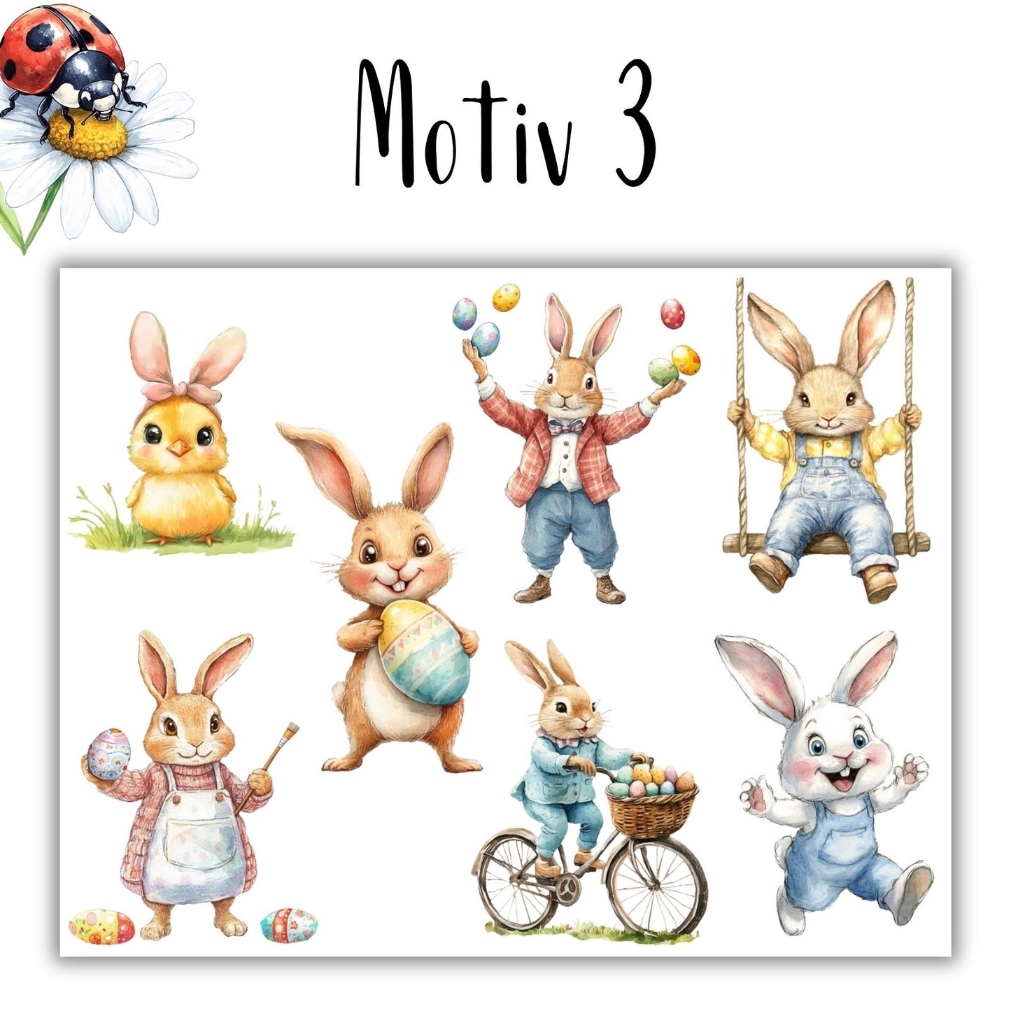 Ostern Bügelbilder 3er Set
