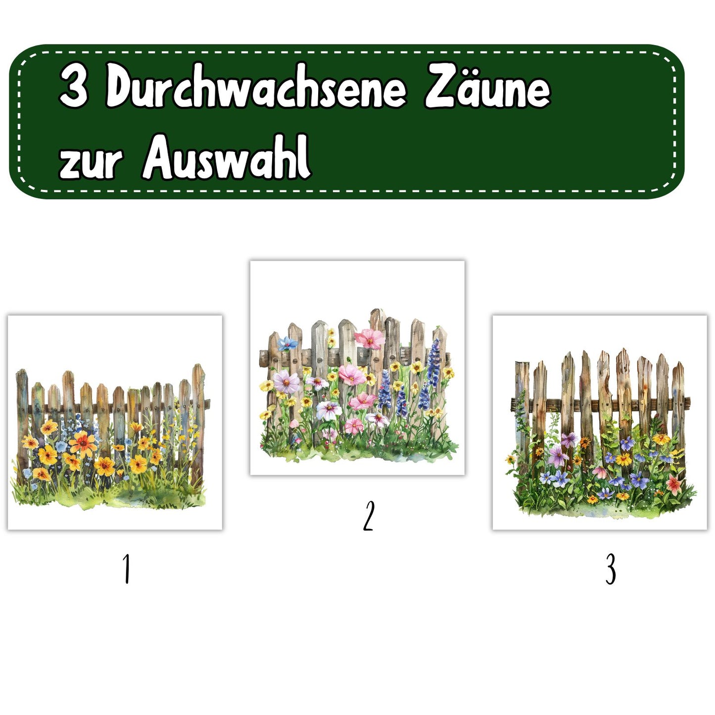 Frühlingszaun Bügelbild