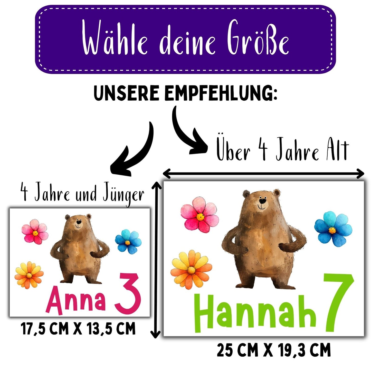 Personalisiertes Bär Bügelbild