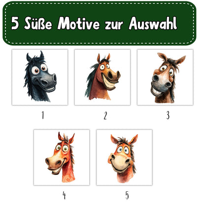 Bügelbild Lustiges Pferd 5 Motive