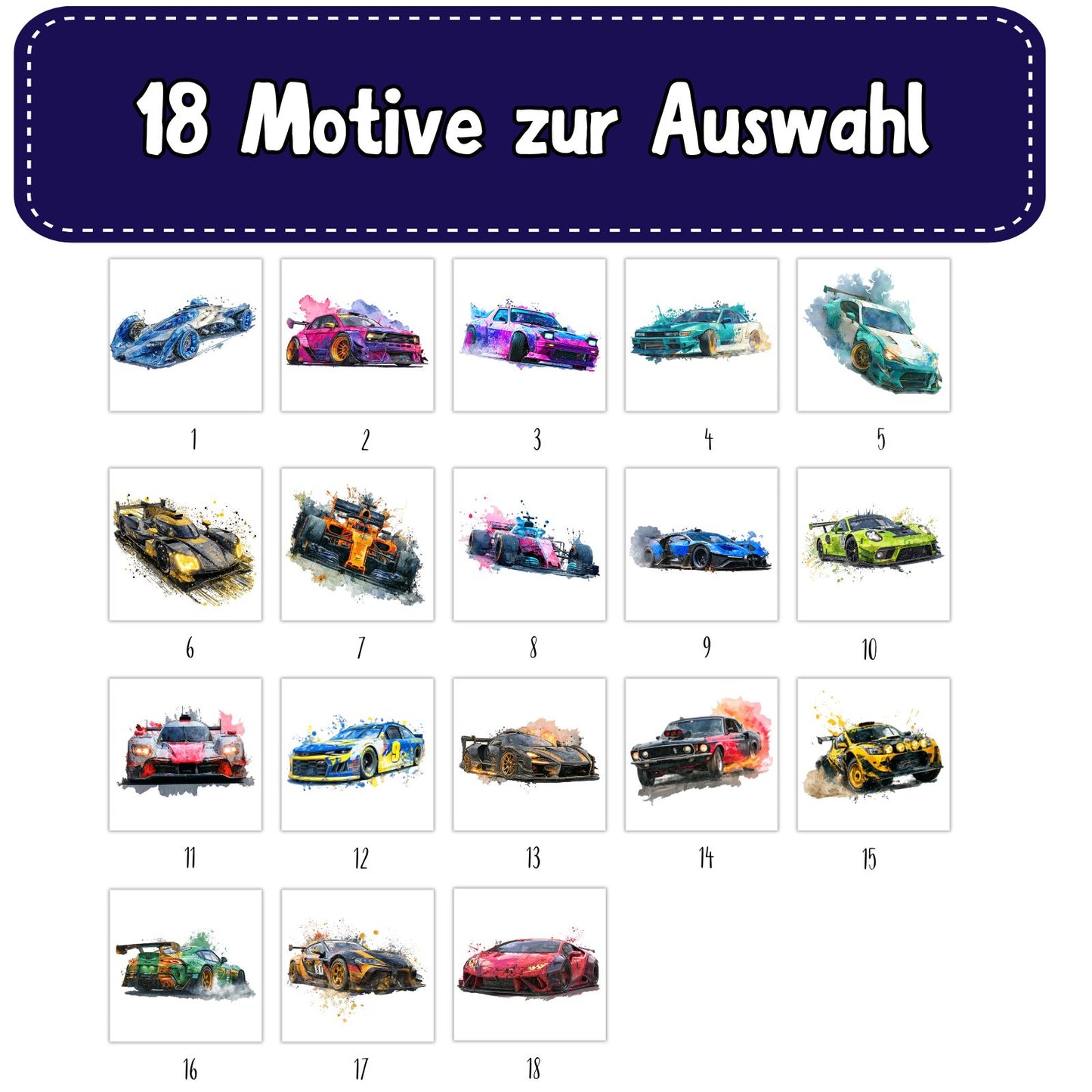 Coole Autos Bügelbilder