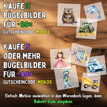 Lustiger Bieber Bügelbild, Cartoon Waldtierchen Wasserfarbe zum Aufbügeln