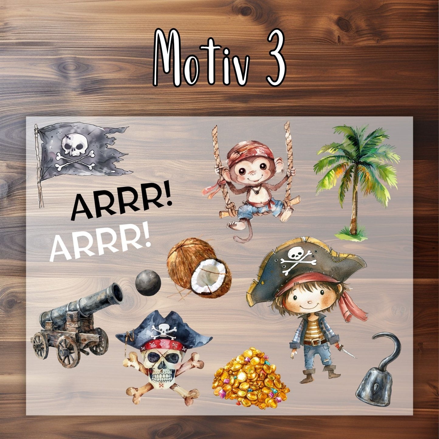 Piratenbucht Bügelbilder 3er Set