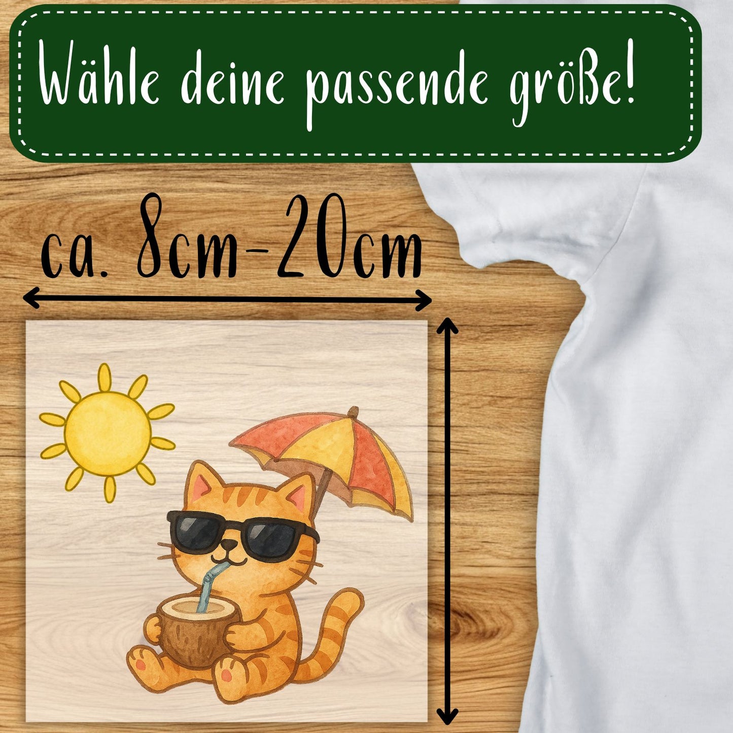 Sommer Katze Bügelbild