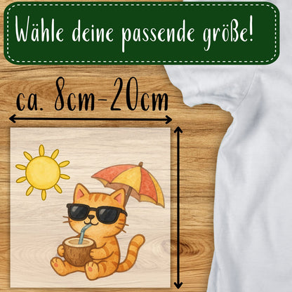 Sommer Katze Bügelbild