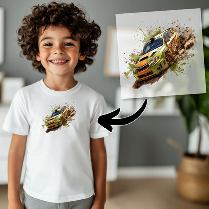 Ralley Auto Bügelbild