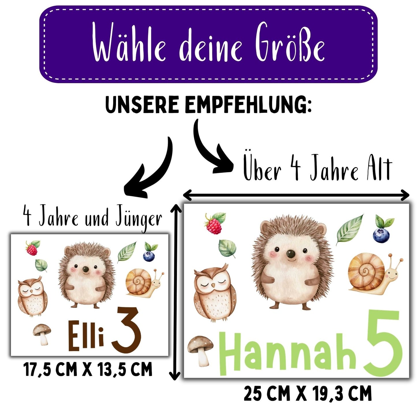Personalisiertes Waldtier Bügelbild