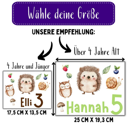 Personalisiertes Waldtier Bügelbild