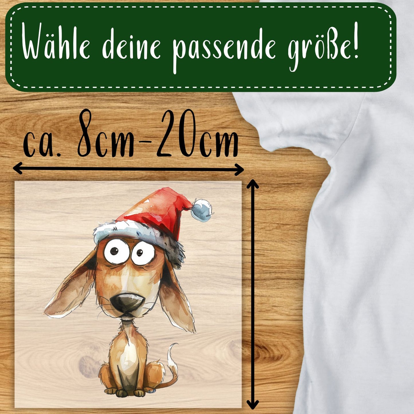 Bügelbild Weihnachtshund