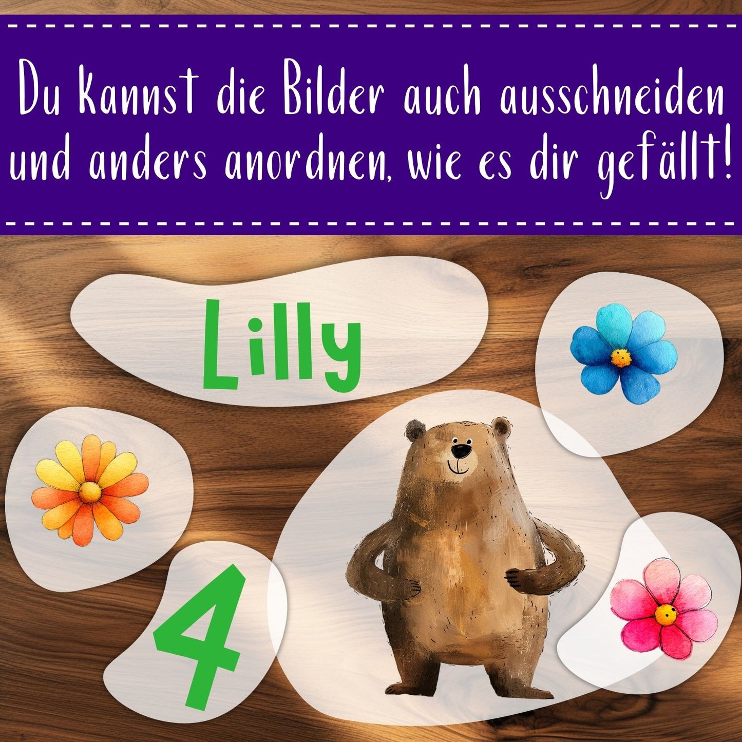 Personalisiertes Bär Bügelbild