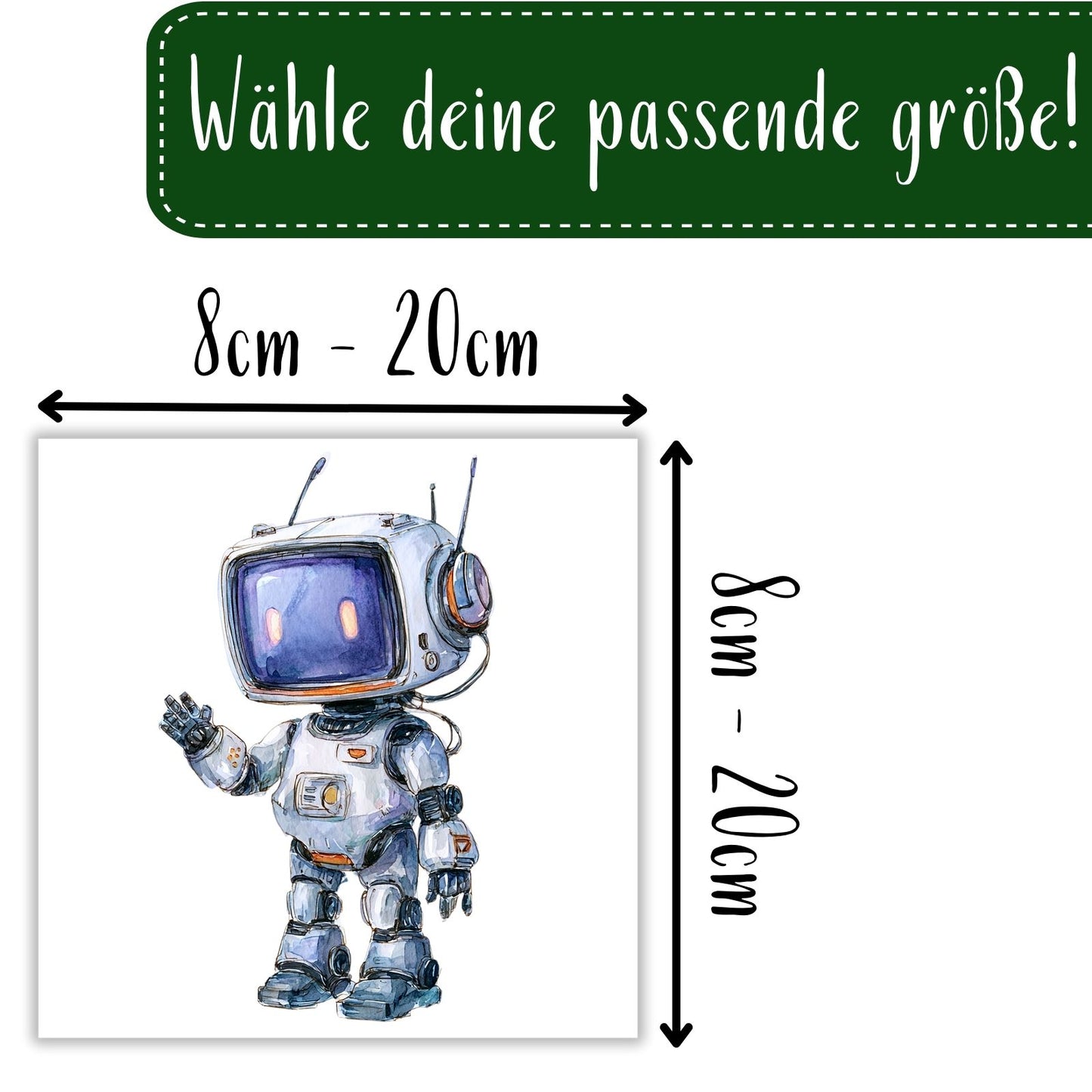 Bügelbild Roboter Set - 8 lustige Maschinen