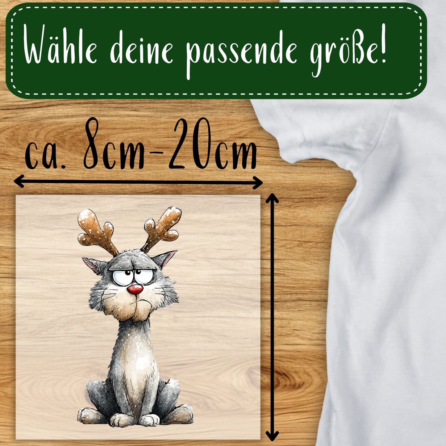 Weihnachtskatze Bügelbild