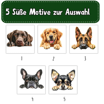 Neugierige Hunde 5 Motive Bügelbild