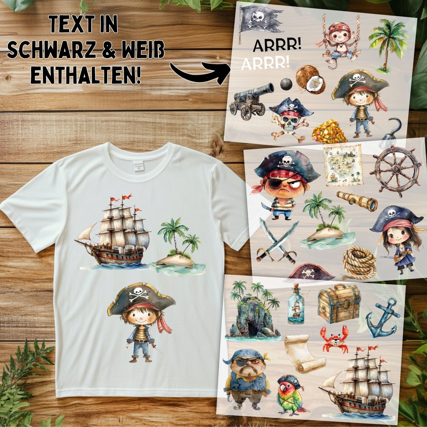 Piratenbucht Bügelbilder 3er Set