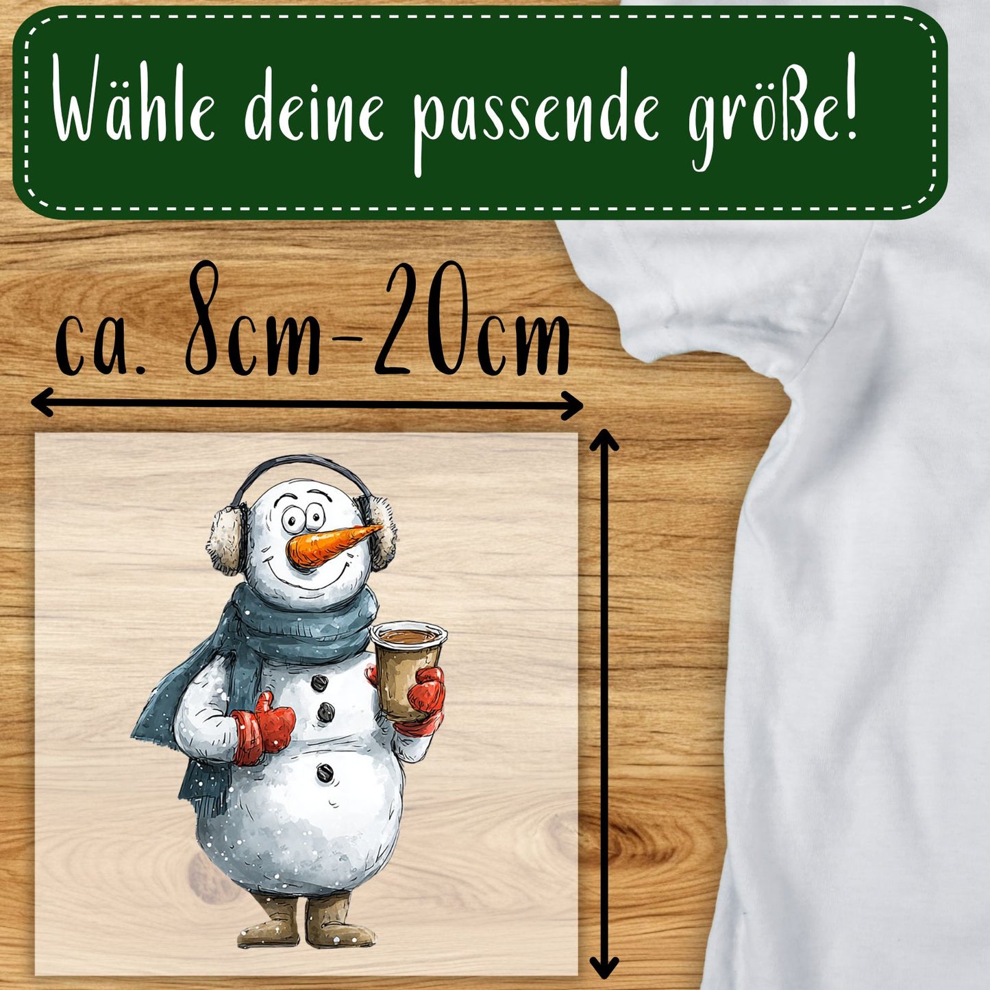 Bügelbild Schneemann Weihnachten