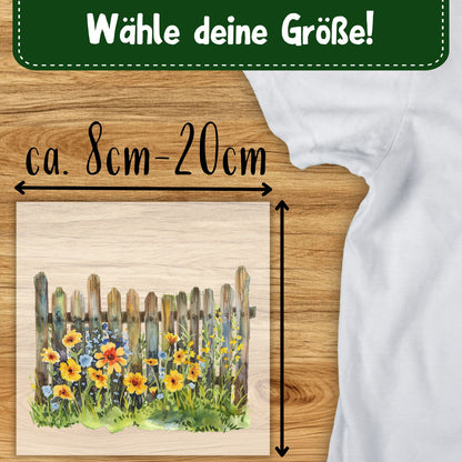 Frühlingszaun Bügelbild