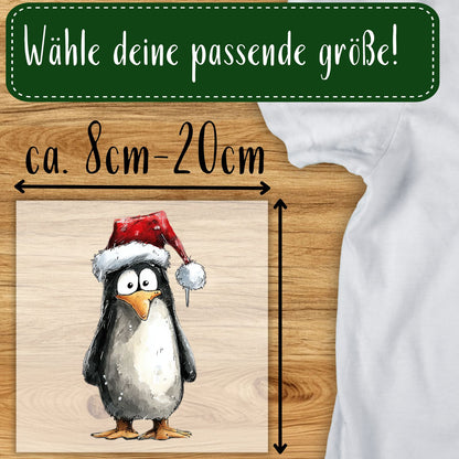 Bügelbild Pinguin Weihnachten