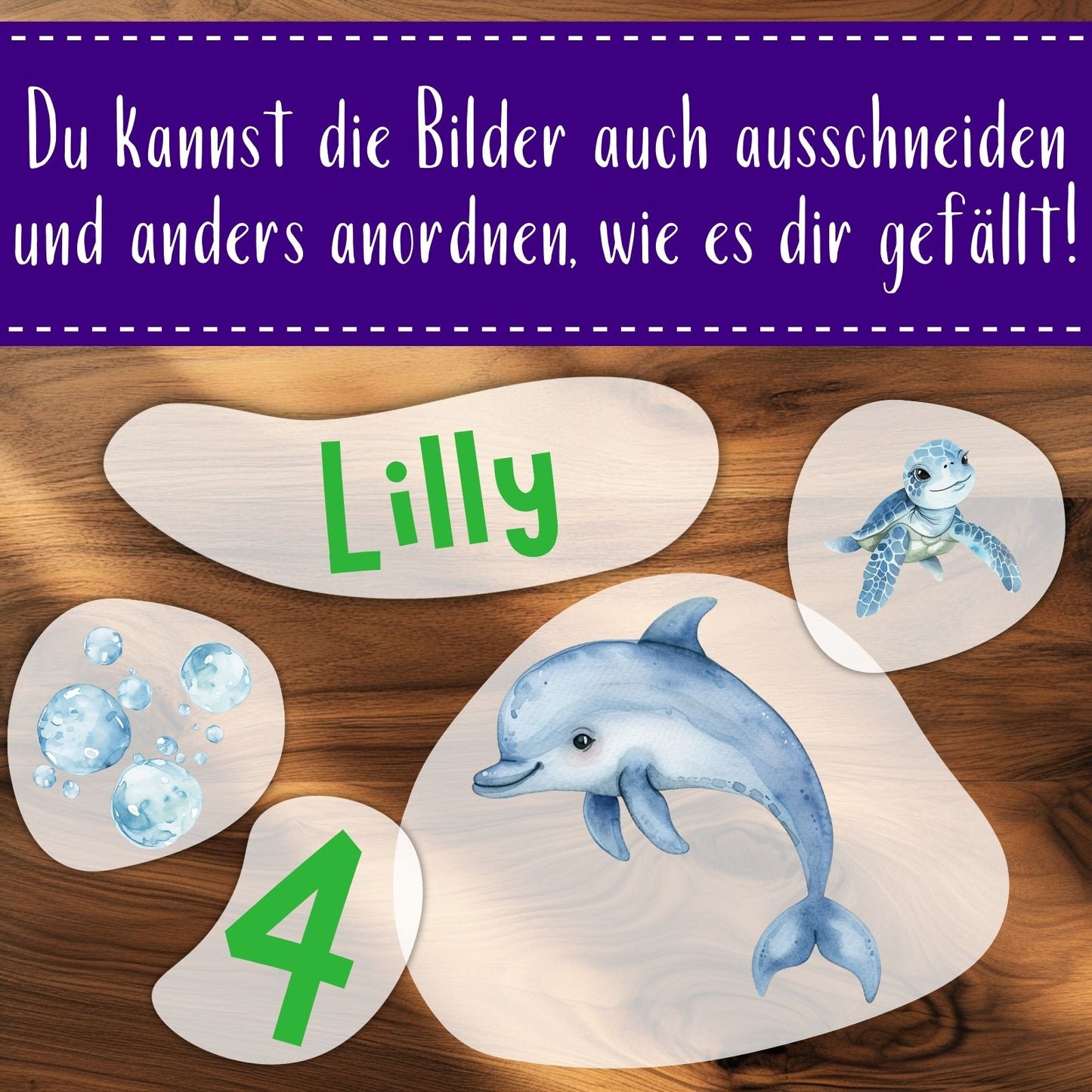 Personalisiertes Meeres Bügelbild