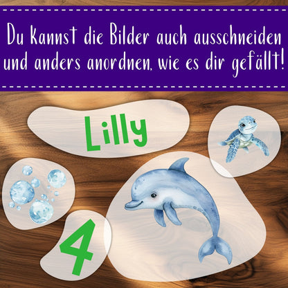 Personalisiertes Meeres Bügelbild