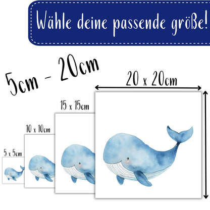 Wasserwelt Bügelbilder, Schwimmende Tiere Wasserfarbe Designs zum aufbügeln