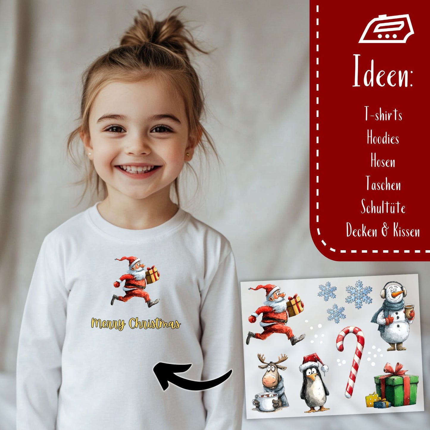 Bügelset Lustige Weihnachten – 2er Set