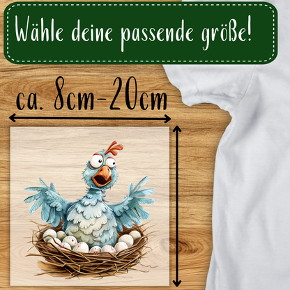 Lustiges Huhn Bügelbild