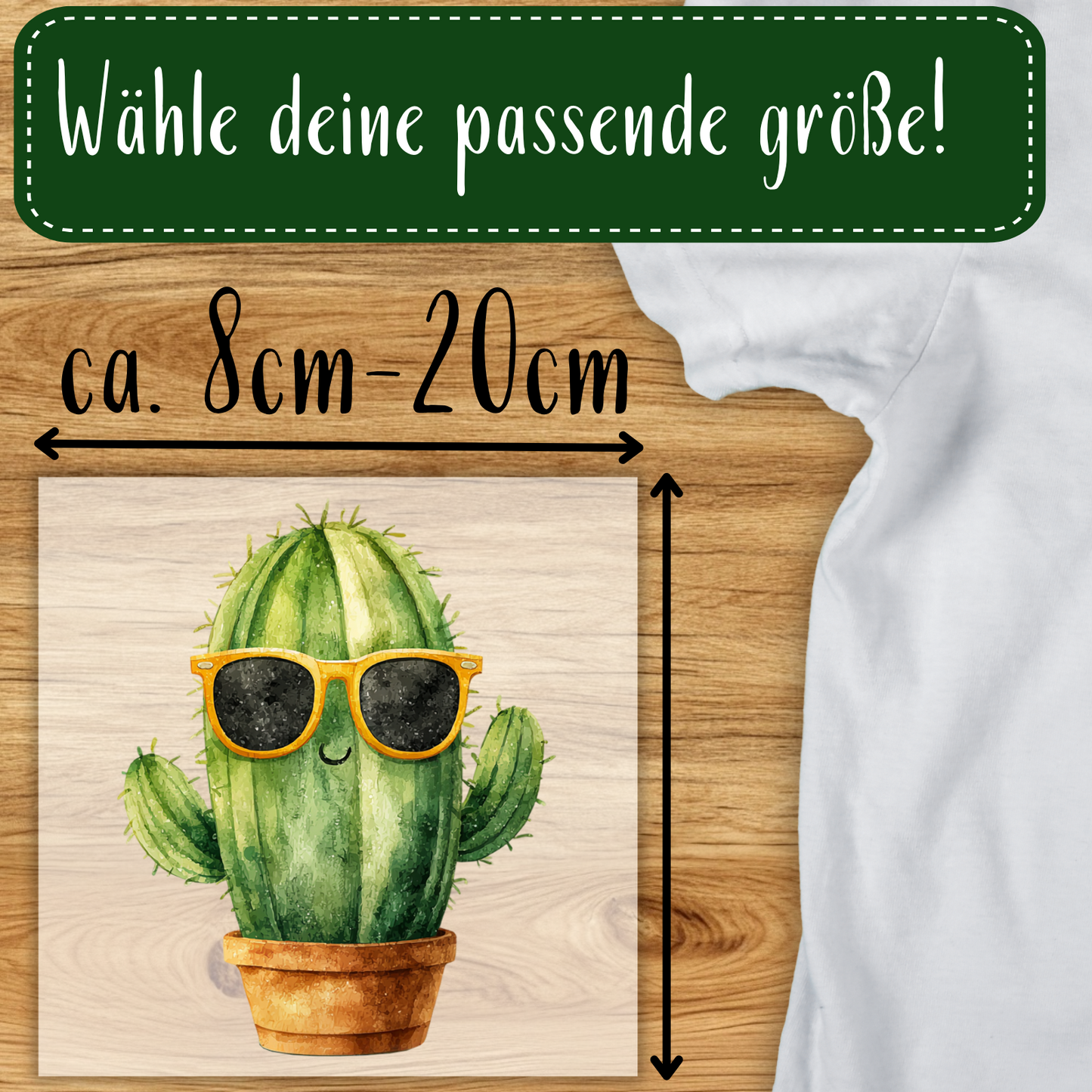 Cooler Kaktus Bügelbild