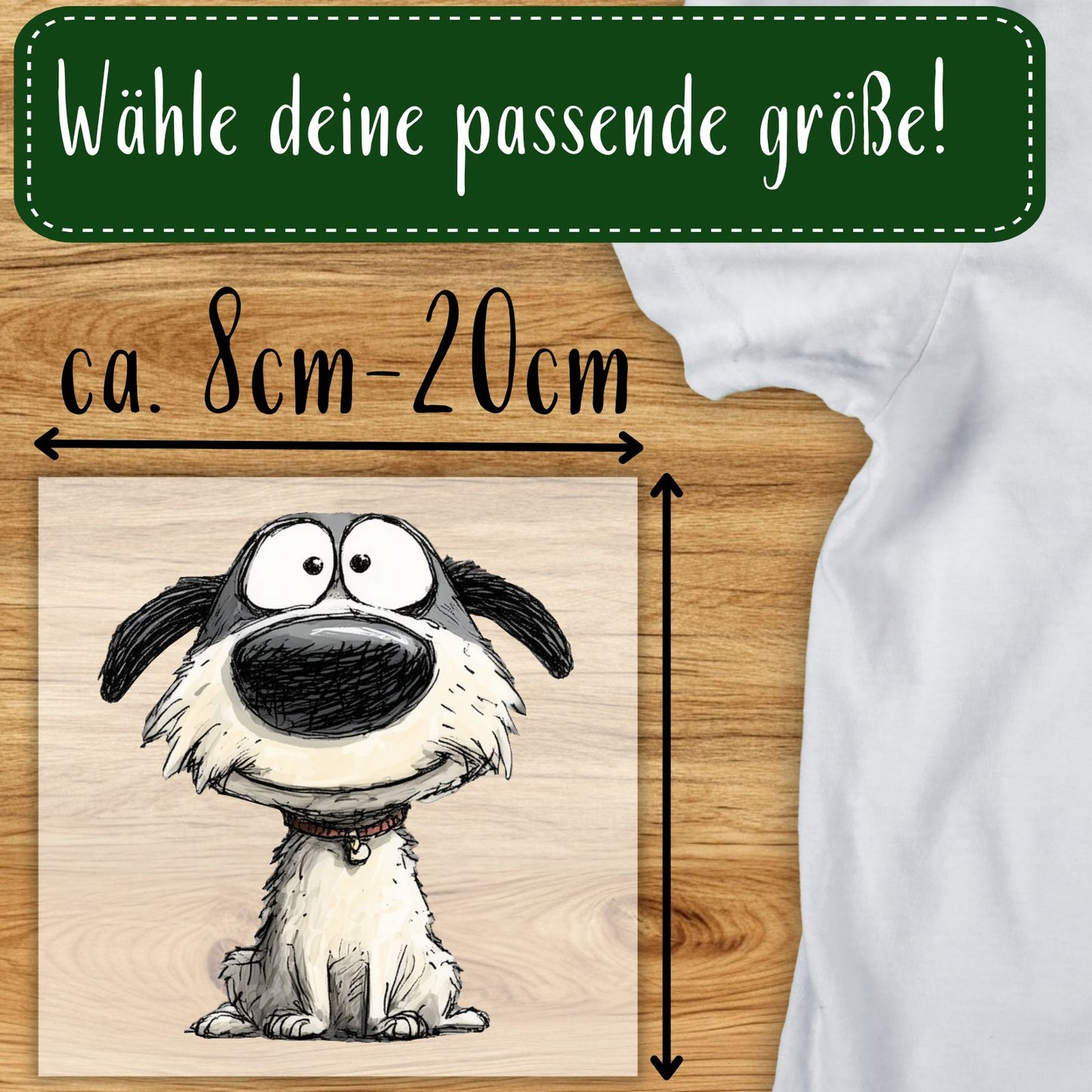 Cartoon Hund Bügelbild