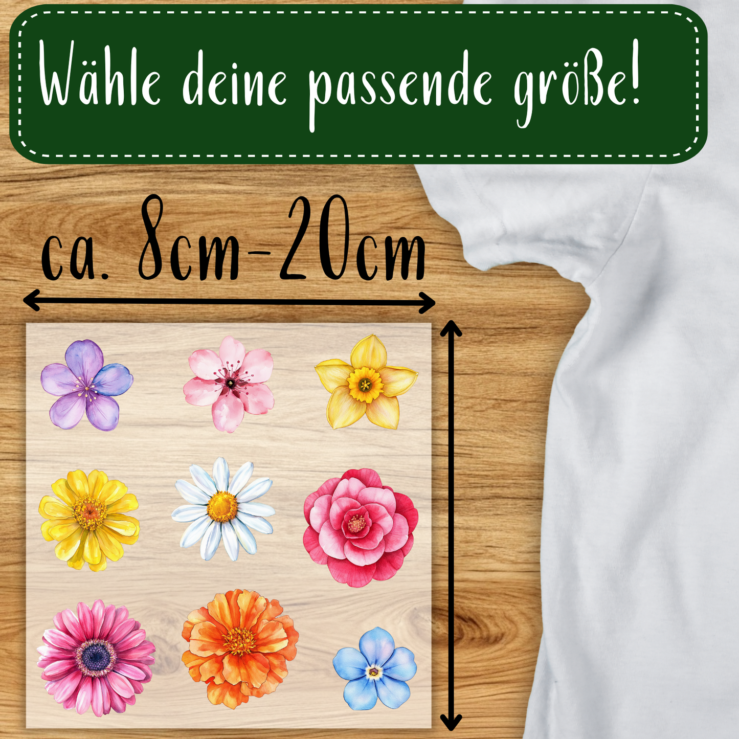 Bunte Blüten Bügelbild