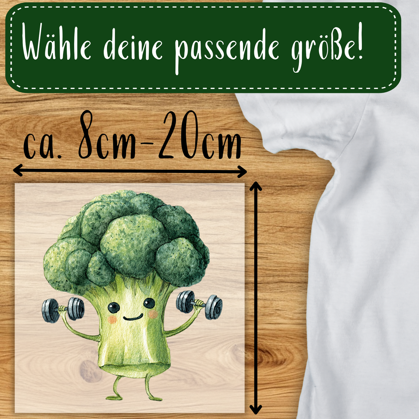 Fitness Brokkoli Bügelbild