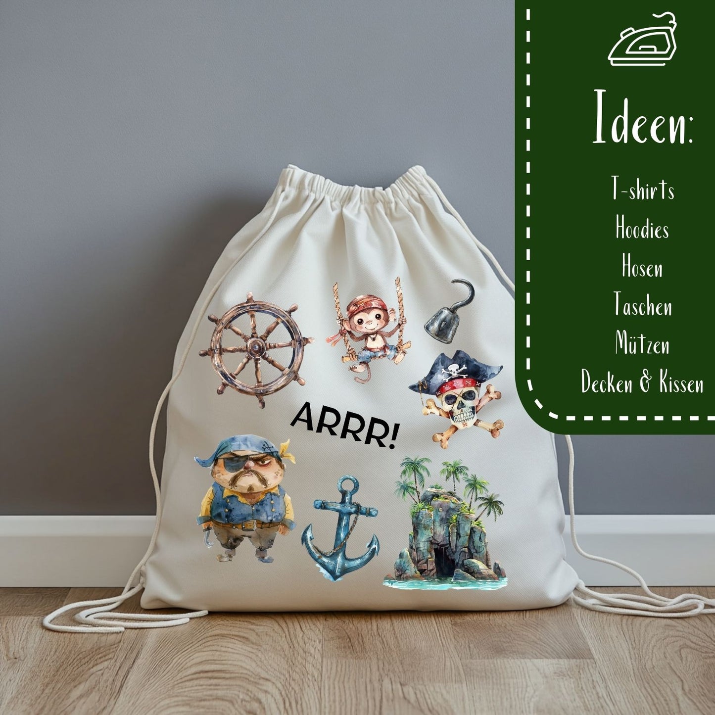 Piratenbucht Bügelbilder 3er Set
