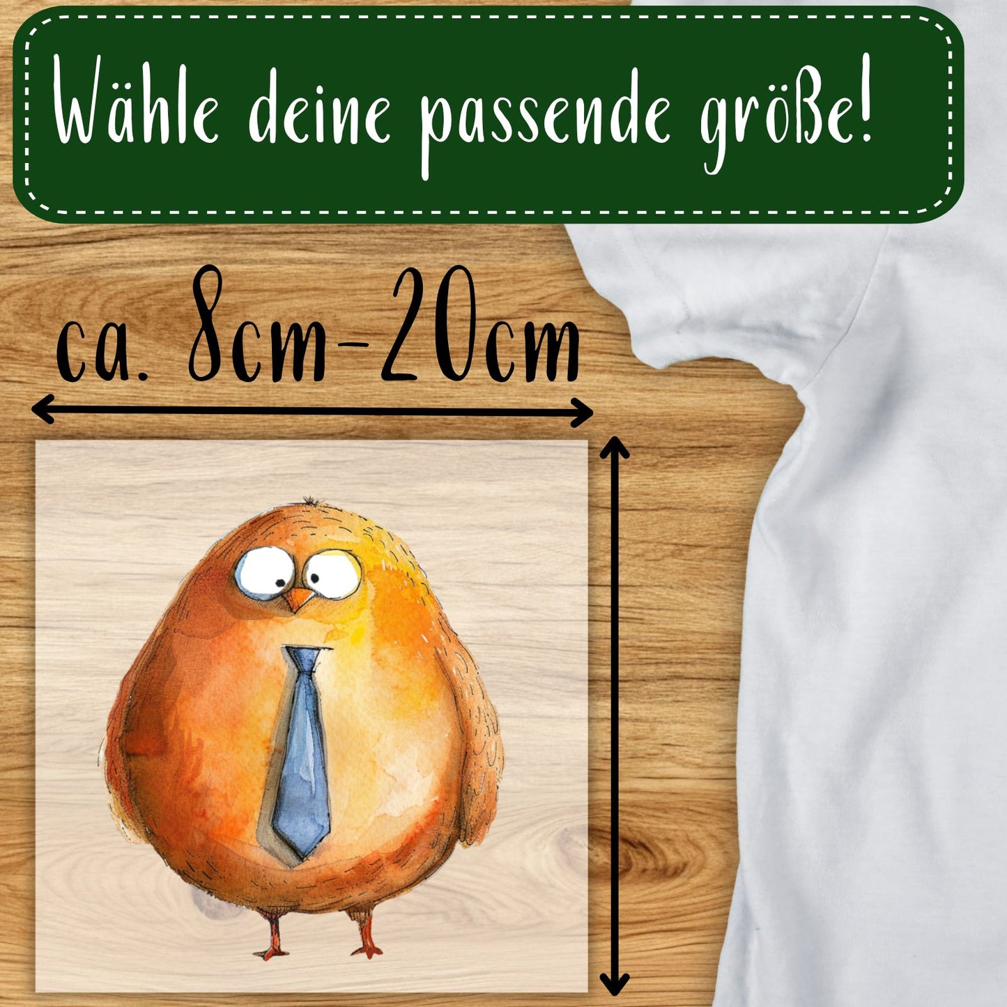 Bürovogel Bügelbild