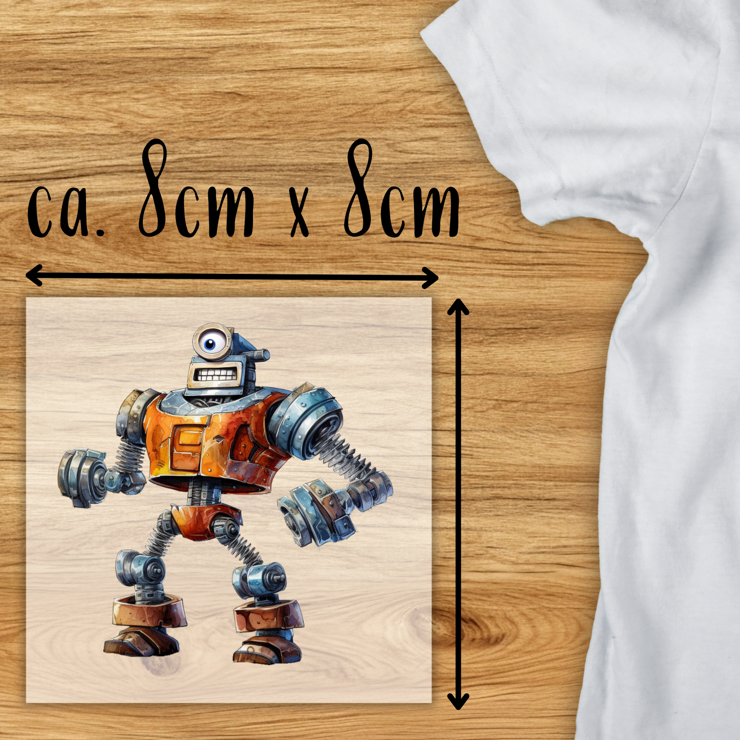 Lustiger Roboter Bügelbild