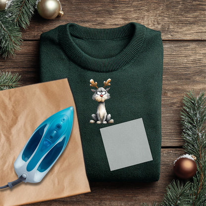 Weihnachtskatze Bügelbild