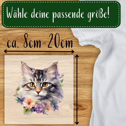 Bügelbild Blumenkatze 5 Motive