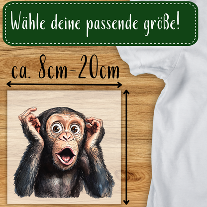 Lustiger Affe Bügelbild