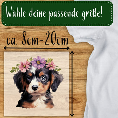 Bügelbild Blumenhund 5 Motive