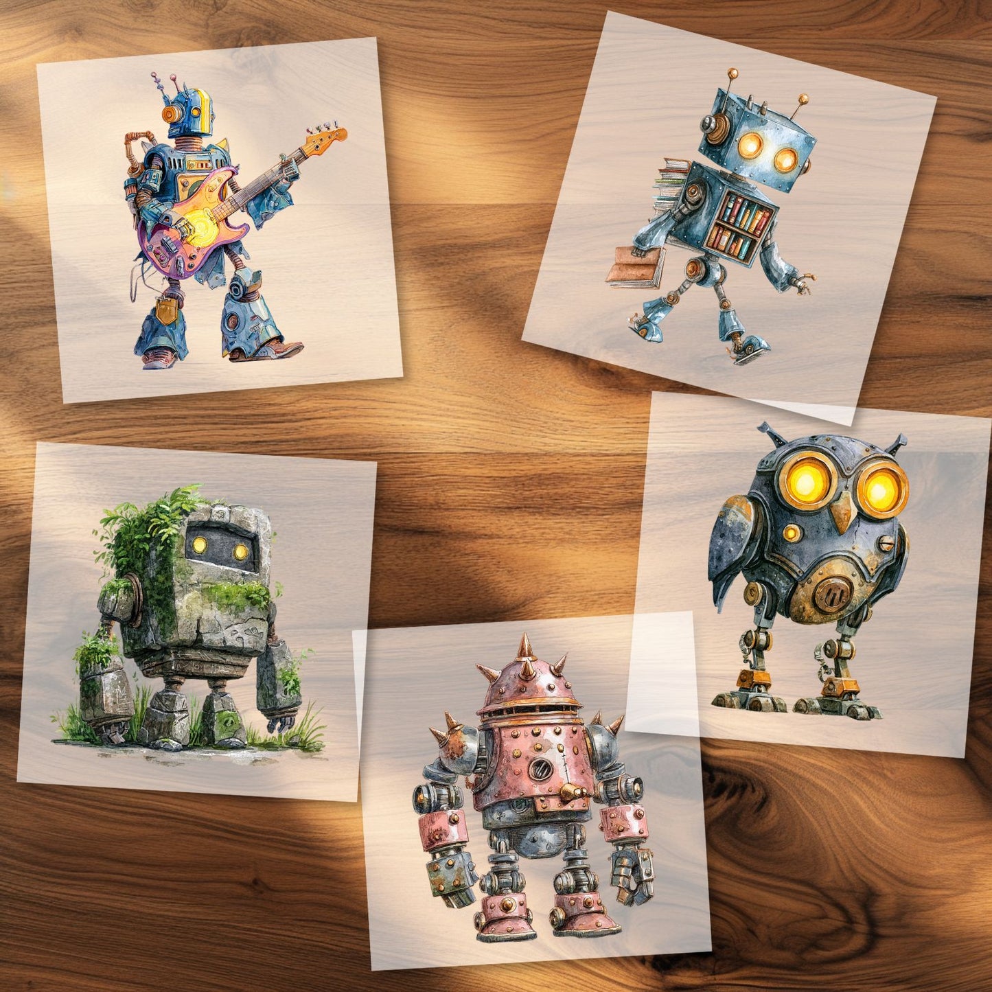 Bügelbild Roboter Set - 8 lustige Maschinen