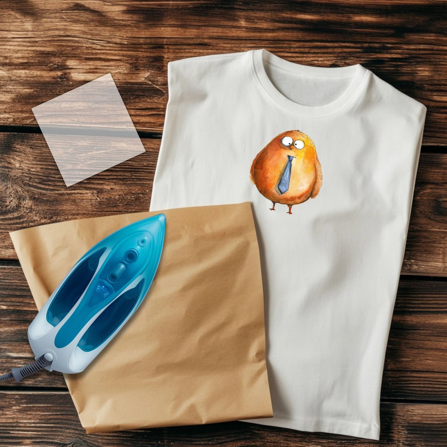 Bürovogel Bügelbild