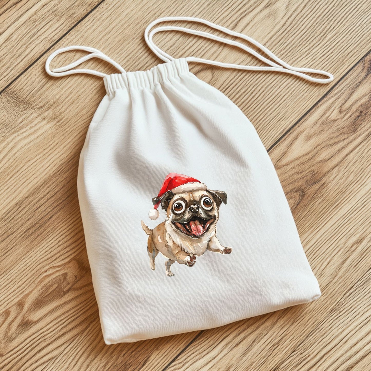 Bügelbild Weihnachtsmops