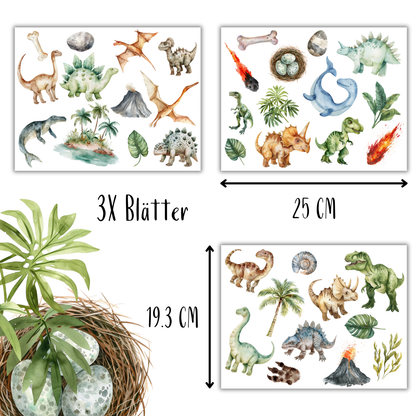 Dinosaurier Spaß Bügelbilder 3er Set