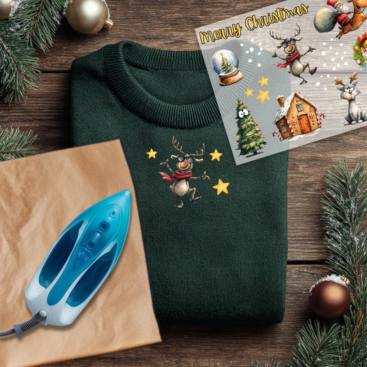Bügelset Lustige Weihnachten – 2er Set