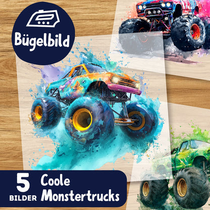 Coole Monstertrucks Bügelbilder